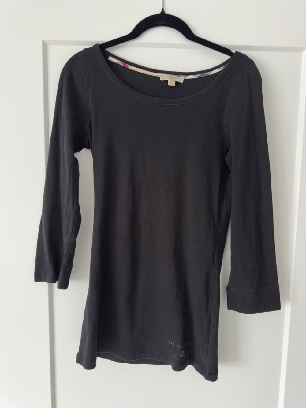 Burberry Black Long-Sleeve Boatneck Top